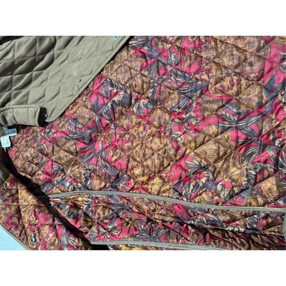 Talbots Barn coat Diamond Quilted snap front SP with pockets - Picture 3 of 8